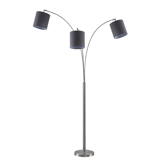 Lindby Nanika golvlampa, nickel/mörkgrå