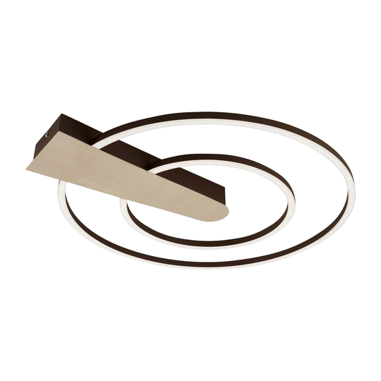 LED-taklampa Nico Duo, 3 000 K, rund, guld