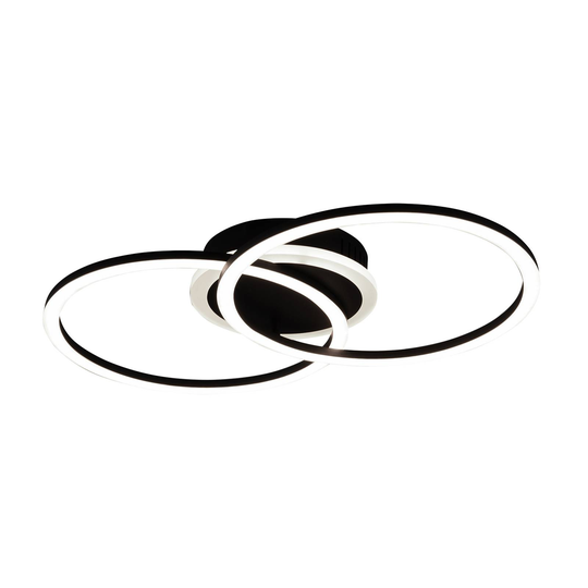 LED-taklampa Venida i ringdesign, svart
