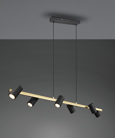 Marley Taklampa 115 cm 6L 6xGU10 Svart/Guld