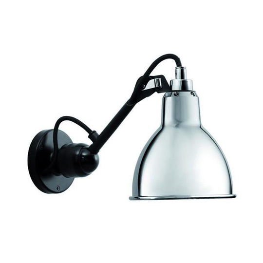 Lampe Gras N304 Vägglampa Svart & Krom Hardwired