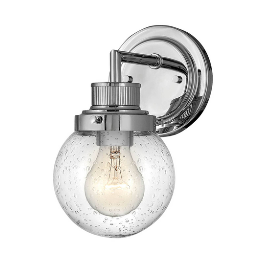 Vägglampa till bad Poppy, 1 lampa, krom