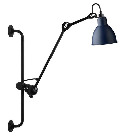 Lampe Gras N210 Vägglampa Matt Svart & Matt Blå