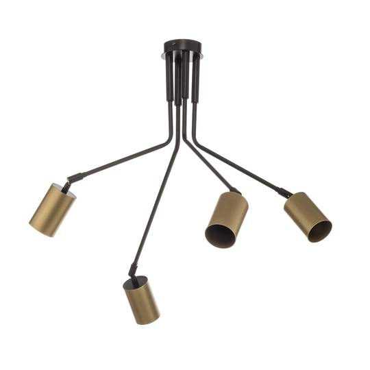 Taklampa Verno 4 Black i svart och guld