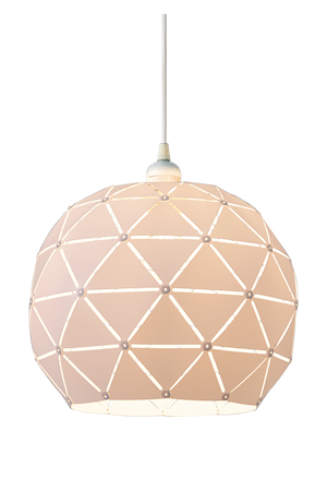 Lattice Taklampa 30Cm Rund Vit Textil IP20
