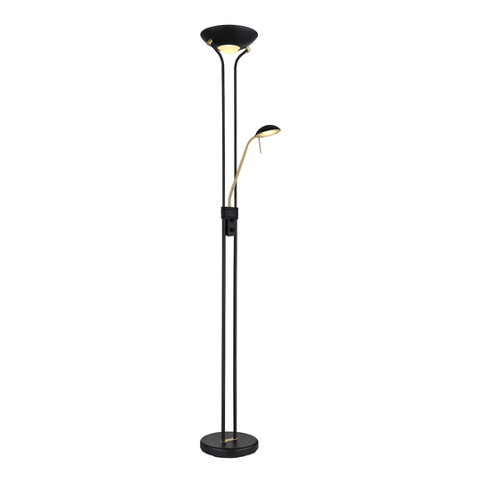 Golvlampa Leonas mässing/svart