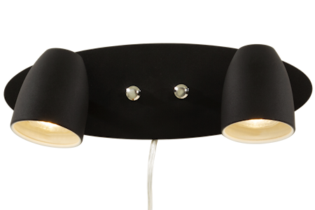 Sandnes Vägglampa.2-Arm Svart IP20