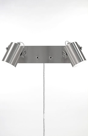 Vägglampa Leo 2 Borstad Stål