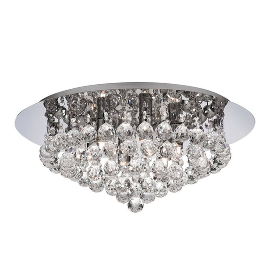 Taklampa Hanna krom glaskristallkulor 45 cm