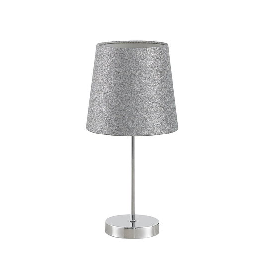 Lindby Leza bordslampa krom, skärm silver