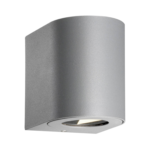 LED-utomhusvägglampa Canto 2, 10 cm, grå