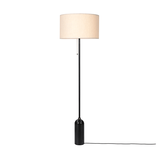 GUBI Gravity Golvlampa Sotat Stål och Skärm av Segelduk Stor