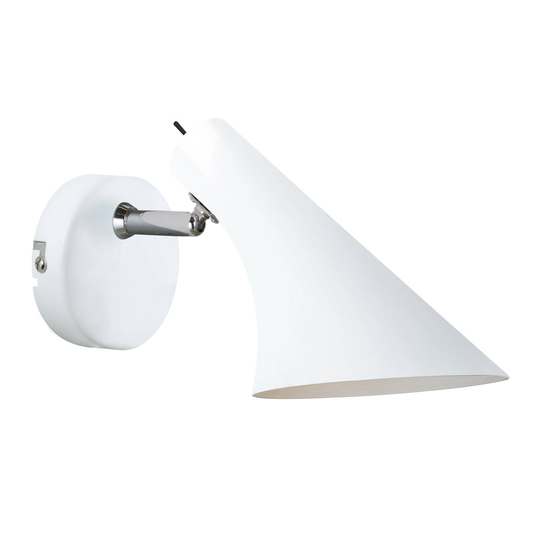 Vit vägglampa Liam med strömbrytare