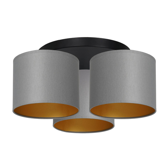 Taklampa Soho cylindrisk 3 lampor grå/guld