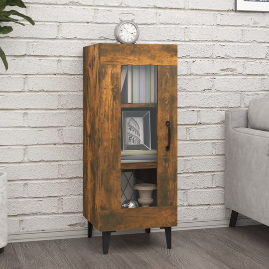 vidaXL Byrå rökfärgad ek 34,5x34x90 cm konstruerat trä