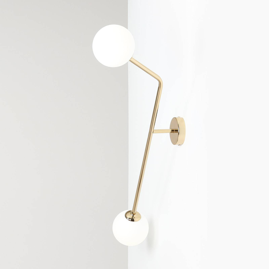 Vägglampa Pure, 2 lampor, guld, vertikal