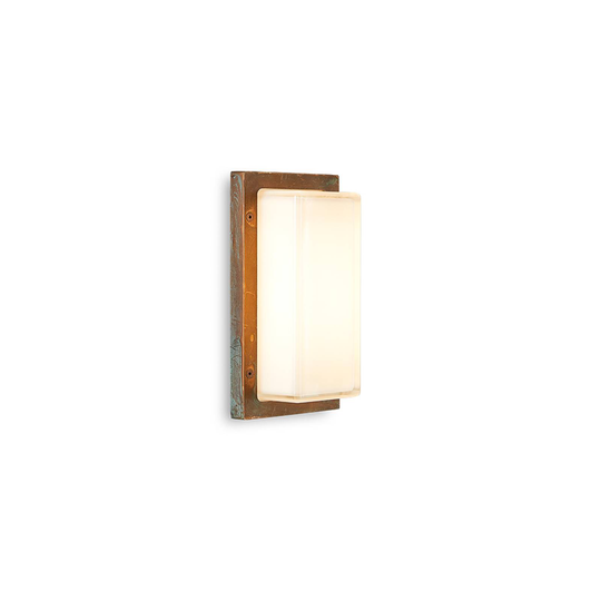 Utomhusvägglampa Ice Cubic 3410, mässing antik