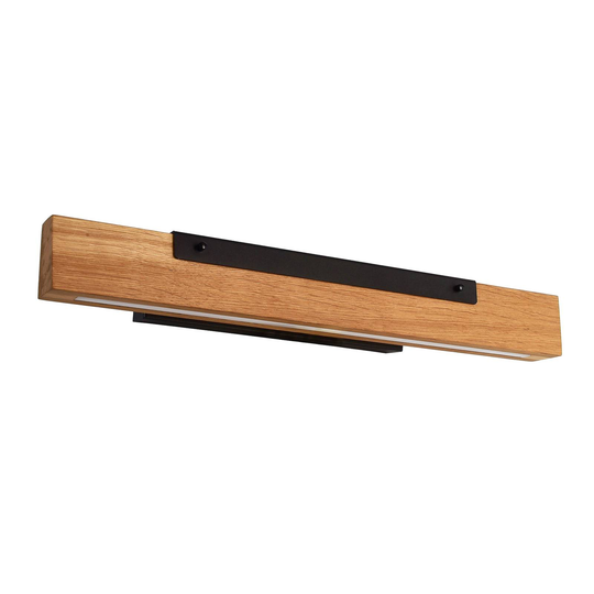 LED-vägglampa Madera, downlight, ekträ