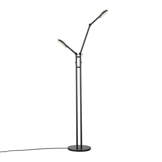 LED-golvlampa Bend med touchdimmer, 2 lampor