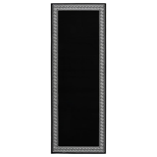 vidaXL Gångmatta svart BCF med motivbård 100x250 cm