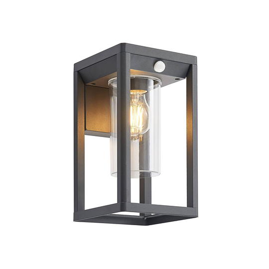 Lindby Estami utomhusvägglampa, sensor, mörkgrå