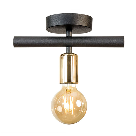 Taklampa Leo, 1 lampa, svart/guld