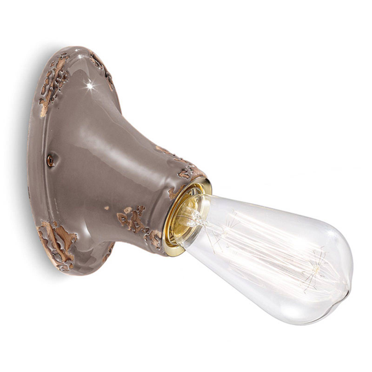 Vägglampa C115 i vintagestil taupe