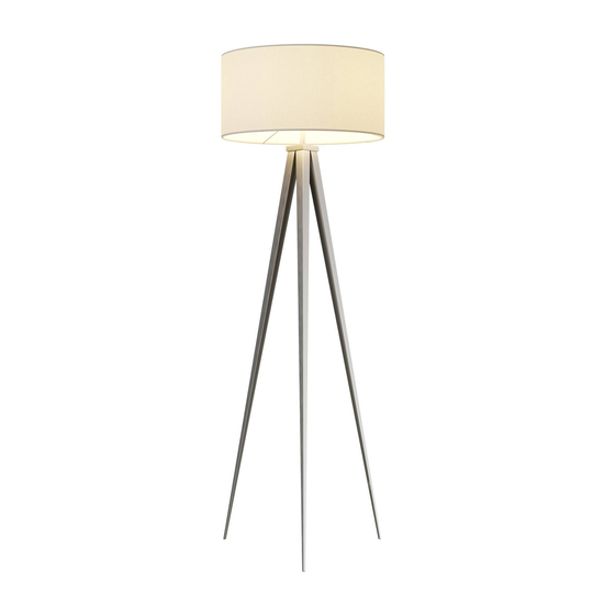 Formskön trebent golvlampa Benik