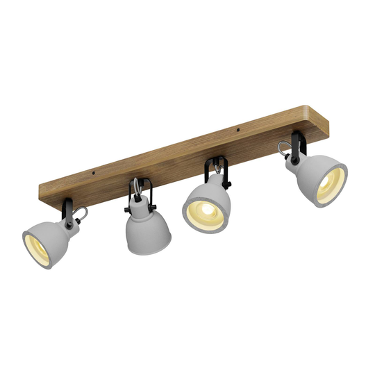 Lindby Mitis LED-taklampa, furu, 4 lampor