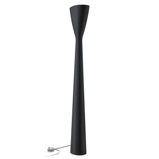 LED-uplight-golvlampa Carrara med dimmer, svart