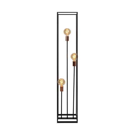 Golvlampa Arthur med metallram, 3 lampor