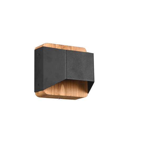 LED-vägglampa Arino, svart, bredd 12,2 cm