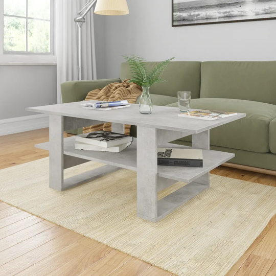 Soffbord betonggrå 110x55x42 cm konstruerat trä