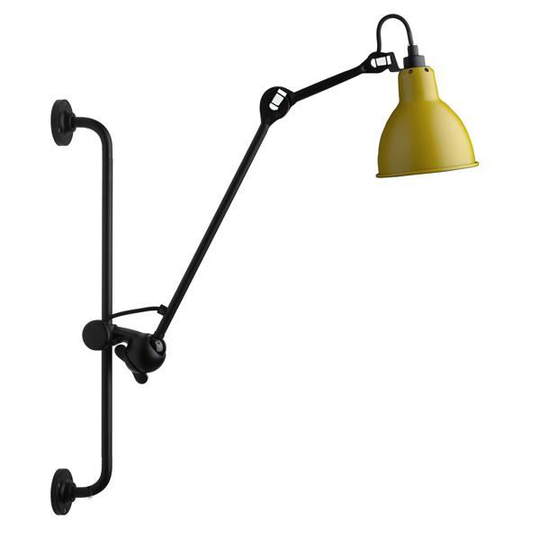 Lampe Gras N210 Vägglampa Matt Svart & Matt Gul