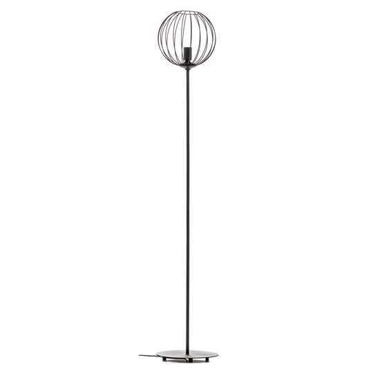 Golvlampa Cumera i svart med burskärm
