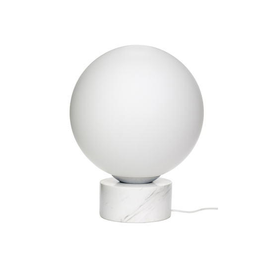 Stor golvlampa vit marmor, Hubsch
