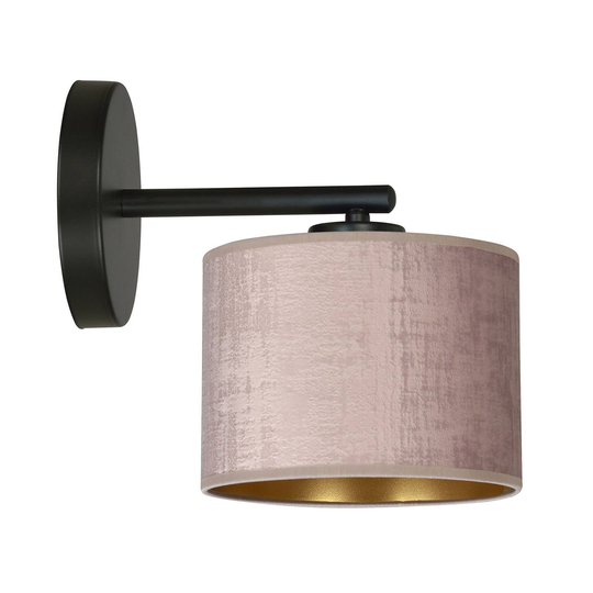 Vägglampa Jari tygskärm, roséguld