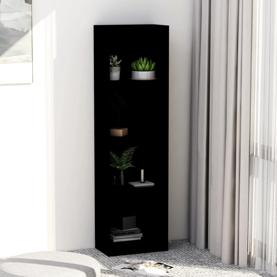 Bokhylla 4 hyllor svart 40x24x142 cm spånskiva