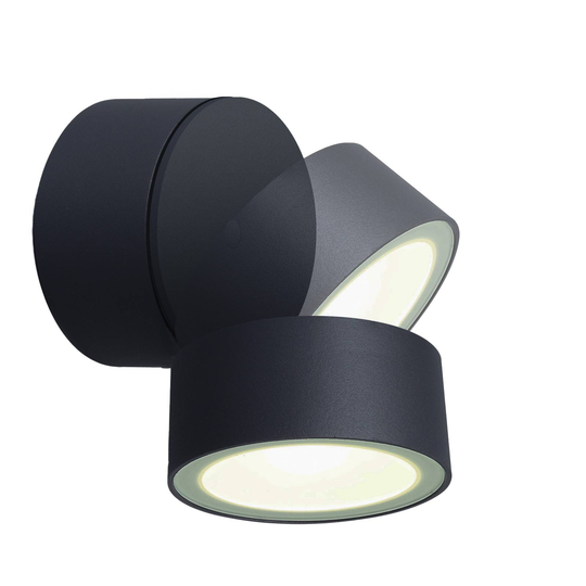 LED-utomhusvägglampa Trumpet, vippbar, 4 000 K
