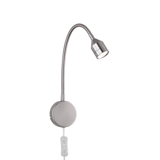 LED-vägglampa Lovi matt nickel