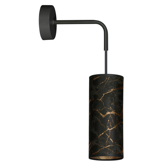Vägglampa Joni, textil, 1 lampa svart-marmorerad