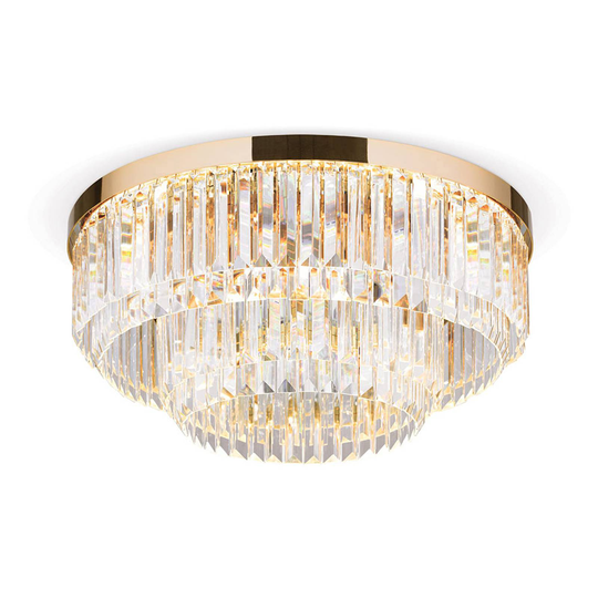 LED-taklampa Prism, guld, Ø 55 cm