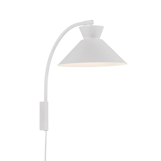 Vägglampa Dial med kontakt, vit
