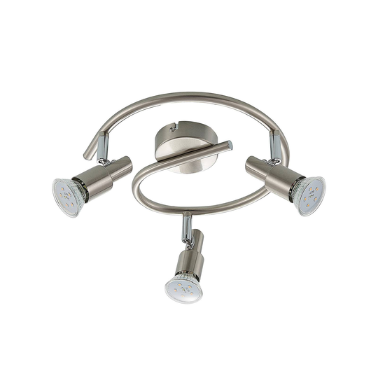 ELC Farida LED-taklampa, nickel, 3 lampor