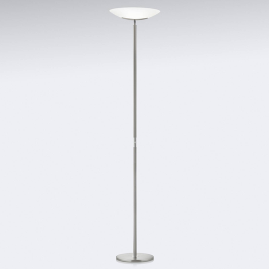 Högklassig LED-uplight-golvlampa Mika, nickel-krom
