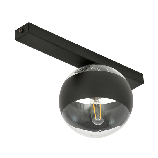 Taklampa Linear, svart/klar, 1 lampa