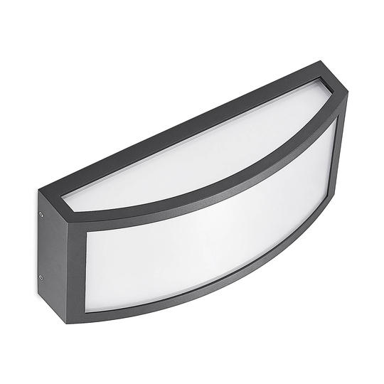 Lindby Jakari LED-utomhusvägglampa, kantig vit