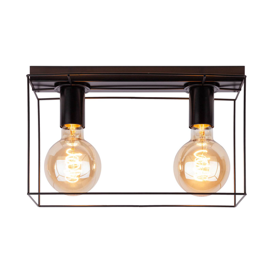 Taklampa Trap, svart, 2 lampor