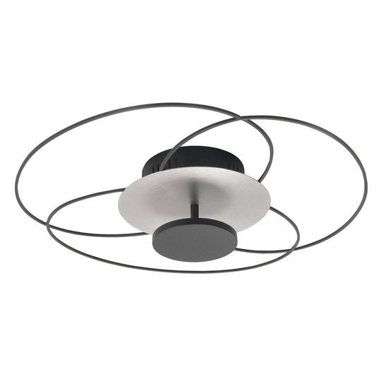 LED-taklampa Fiore, 2 700 K, svart/nickel