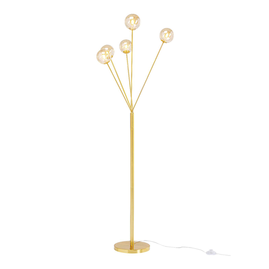 Golvlampa Talea, 5 lampor, 156 cm, guld
